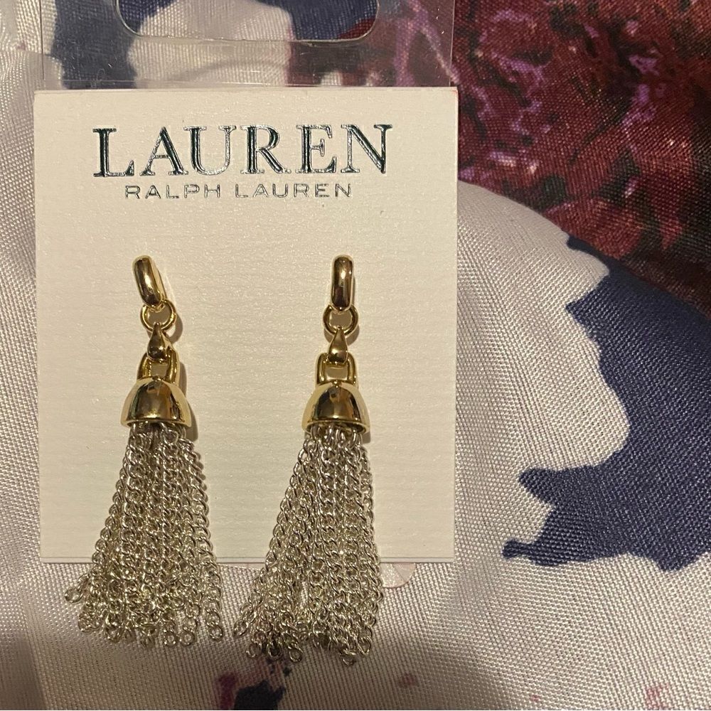 🛍Lauren By RALF LAUREN Chain Silver Fashion Earrings